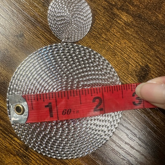 Masega Silver Tribal Medallion Round Earrings - Picture 4 of 4